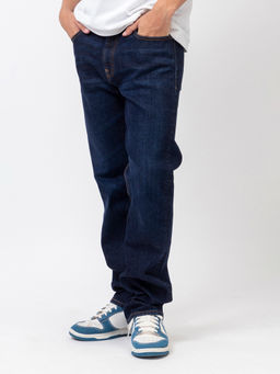 Guess - Men Navy Blue Washed Mid-Rise Full Length Jeans