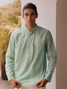 Andamen - Regular Fit Men Green Woven Shirt