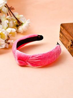 Silvermerc Designs - Pink Velvet Knot Hair Band