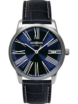 Zeppelin - Flatline Date Analog Dial Color Blue Womens Watch 83453 (Medium)