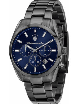 Maserati - Classic Date Chronograph Analog Dial Color Blue Mens Watch R8853151012 (Medium)
