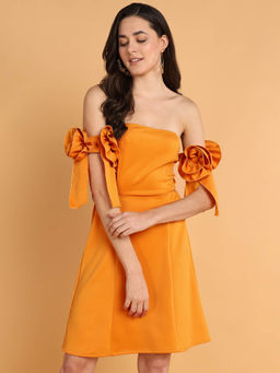 Dodo & Moa - Women Orange Solid Dress