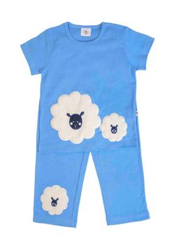 Mi Dulce An'ya - Boys Blue Embroidered Top with Pyjama (Set of 2)