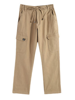CAVIO - Boys Khaki Solid Regular Fit Cargo Pant