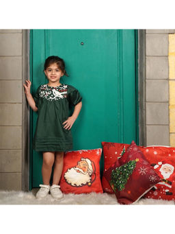 ZACH & KIKI - Green Berries and Bird Embroidery Dress