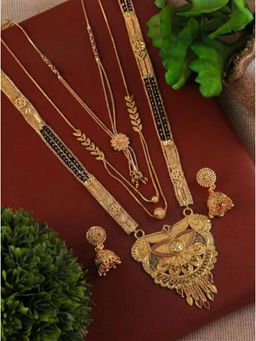 Gahan - Designer Pack of 3 Mangalsutra With Earring