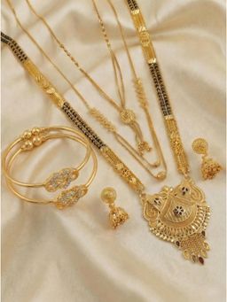 Gahan - Pack of 3 Mangalsutra With 1 Pair of Earring and 2 Bangles for women