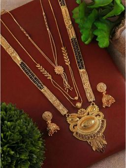 Gahan - Designer Pack of 3 Mangalsutra With Earring