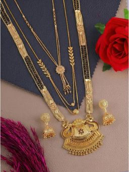 Gahan - Designer Pack of 3 Mangalsutra With Earring
