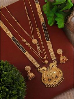 Gahan - Designer Pack of 3 Mangalsutra With Earring