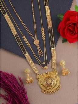 Gahan - Designer Pack of 3 Mangalsutra With Earring