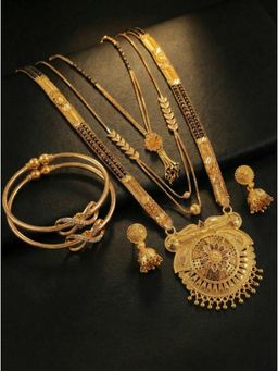 Gahan - Pack of 3 Mangalsutra With 1 Pair of Earring and 2 Bangles for women