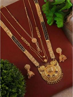 Gahan - Designer Pack of 3 Mangalsutra With Earring