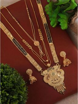 Gahan - Designer Pack of 3 Mangalsutra With Earring