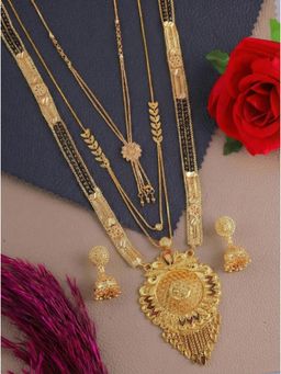 Gahan - Designer Pack of 3 Mangalsutra With Earring