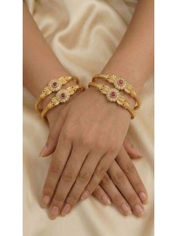 Gahan - Gold Plated 4 Bangle Set for Women (Adjustable)