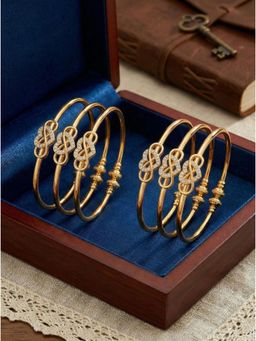 Gahan - Gold Plated 6 Bangle Set for Women (Adjustable)