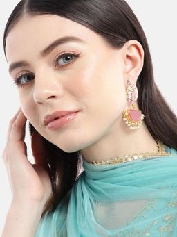 Gahan - Hand Painted Leaf Stone Dangle Earring