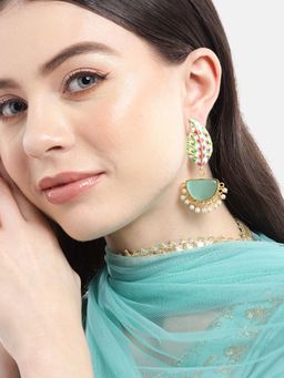 Gahan - Hand Painted Leaf Stone Dangle Earring