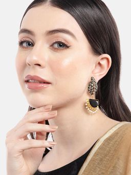 Gahan - Hand Painted Leaf Stone Dangle Earring