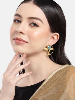 Gahan - Golden Dangle Round Earring
