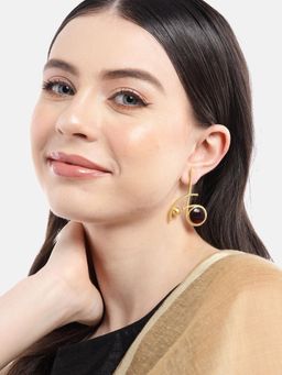 Gahan - Golden Dangle Round Earring