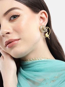 Gahan - Golden Motherpearl Square Dangle Earring