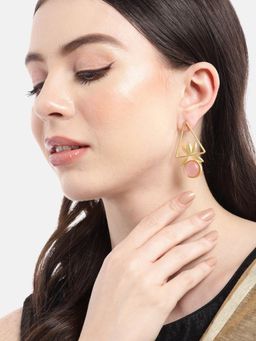 Gahan - Golden Round Floral Dangle Earring
