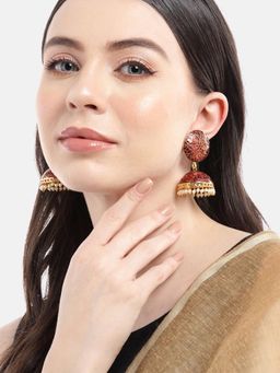 Gahan - Maroon Lightweight Jhumka Earring