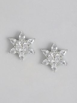 Gahan - Silver-Plated Ad Studded Contemporary Tops Earrings