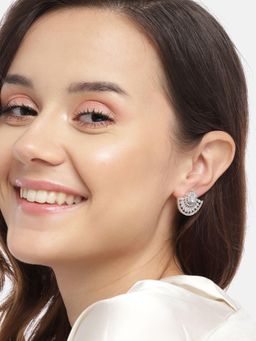 Gahan - Silver Plated Ad Studded Contemporary Earrings
