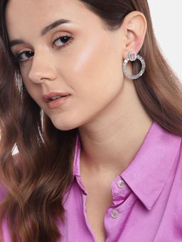 Gahan - Baby Pink Silver-Plated Ad Contemporary Drop Earrings