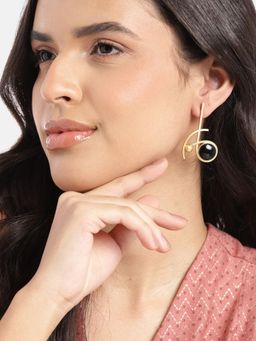 Gahan - Golden Black Dangle Round Earring