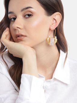 Gahan - Golden Dangle Square Earring