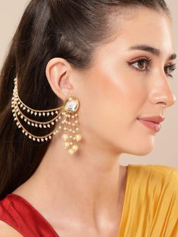 Gahan - Handcrafted Designer Earring with Ear Chain for Women
