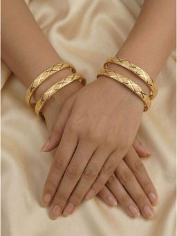 Gahan - Gold Plated 4 Bangle Set for Women (Adjustable)