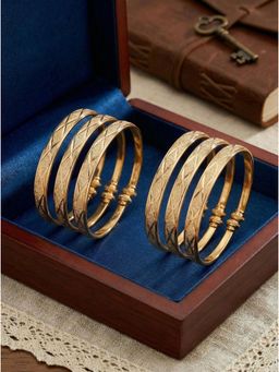 Gahan - Gold Plated 6 Bangle Set for Women (Adjustable)