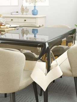 The Home Story - Dining Table Cover Broad Cream Lace (8 Seater)