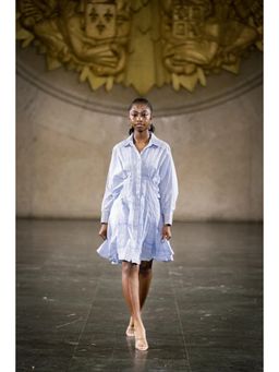 HOUSE OF LEELA - Blue Maya Embroidery Dress