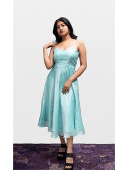 HOUSE OF LEELA - Aqua Moha Mangala Giri Cotton Silk Cocktail Dress