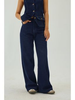 SHOP STAPLE - Blue Denim High Waist Wide-Leg Pant