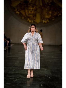 HOUSE OF LEELA - White Sama Handloom Midi Dress