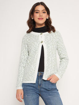 Madame - Mint Green Top Button-up Cardigan