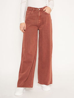 Madame - Rust Brown Wide Leg Jeans