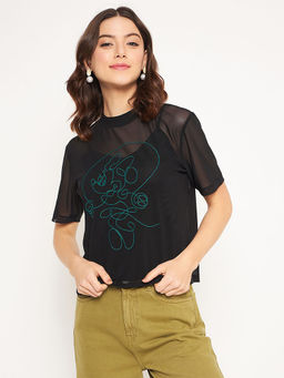 Madame - Disney Mini Mouse Black Mesh Top