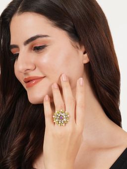 BeAbhika - Pearl Twirl Green Adjustable Ring