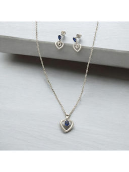 Sri Jagdamba Pearls - Unique 925 Sterling Silver Pendant Jewellery Set