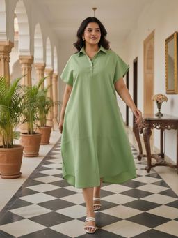 Qurvii - Mint Green Oversized Dress