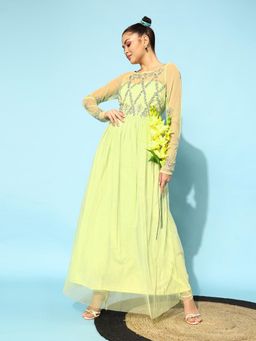 STREET 9 - Green Embellished Gown
