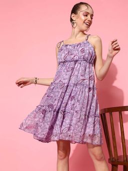 STREET 9 - Lavender Printed Sun Dress